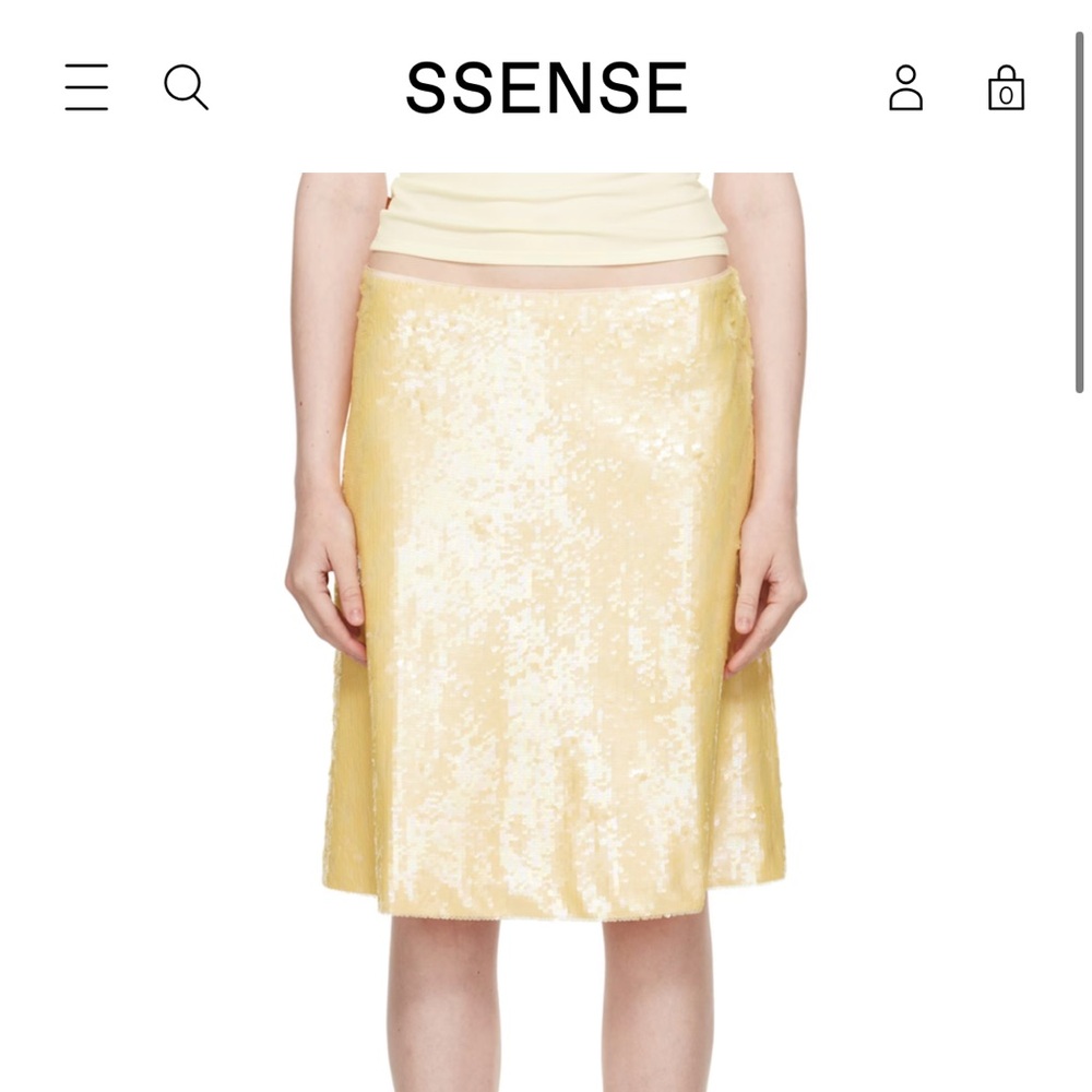 Guizio Isabelle Yellow Sequin Skirt